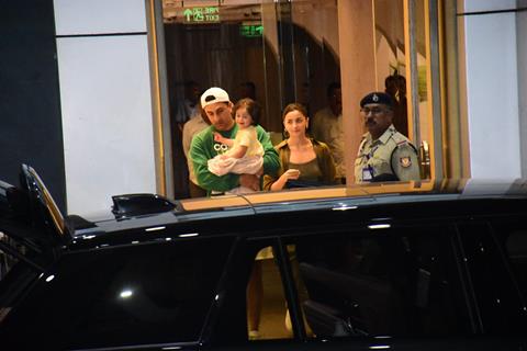 Ranbir Kapoor, Alia Bhatt and Raha Kapoor  spotted at the Kalina airport