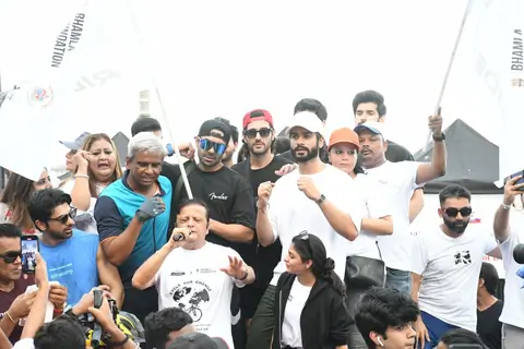 Aditya Seal, Aparshakti Khurana, Sunny Kaushal and Taha Shah Badussha attend Bhamla Foundation’s Green Ride Cyclothon in Bandra