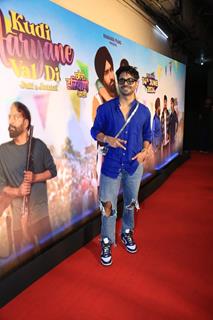 Aparshakti Khurana snapped at the premiere of Kudi Haryane Val Di