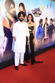 Ammy Virk and Sonam Bajwa snapped at the premiere of Kudi Haryane Val Di