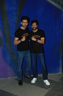 Kabir Khan and Kartik Aaryan snapped at PVR Santacruz