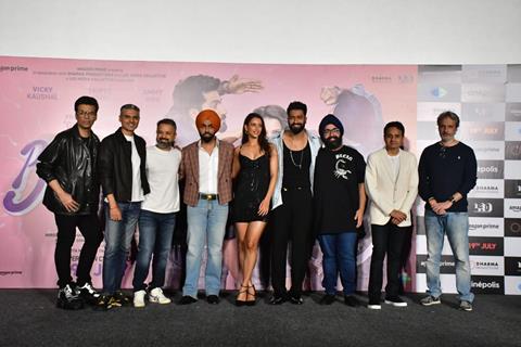 Anand Tiwari, Vicky Kaushal, Triptii Dimri and Ammy Virk attend the trailer launch of their upcoming movie Bad Newz