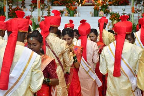  Ambani Family Mass Wedding Event of underprivileged couples for Anant Ambani and Radhika Merchant's wedding functions
