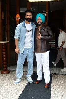 Vicky Kaushal and Ammy Virk snapped promoting their upcoming film Bad Newz