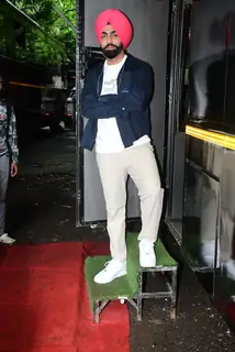 Ammy Virk snapped promoting their upcoming film Bad Newz at Mehboob Studios