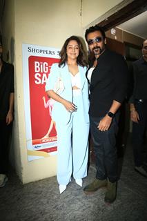 Suriya and Jyotika attend the screening of Sarfira