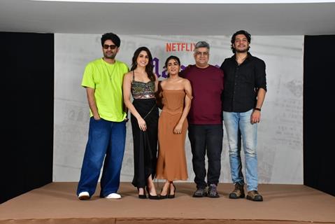 Junaid Khan, Jaideep Ahlawat, Sharvari Wagh and Shalini Pandey attend the Maharaj press conferance