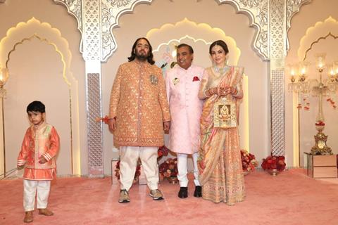 Mukesh Ambani, Nita Ambani and Anant Ambani at Anant Ambani and Radhika Merchant's Wedding Ceremony