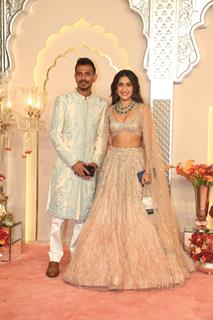 Yuzvendra Chahal and Dhanashree Verma Chahal at Anant Ambani and Radhika Merchant's Wedding Ceremony