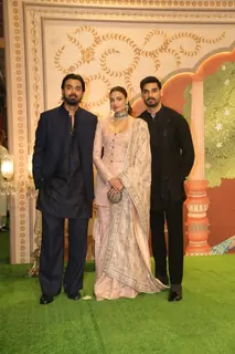 Athiya Shetty, Ahan Shetty and KL Rahul attend Anant Ambani and Radhika Merchant's Ashirwad Ceremony