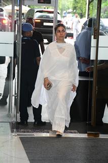 Nimrat Kaur attend the prayer meet of Krishan Kumar’s daughter Tishaa Kumar