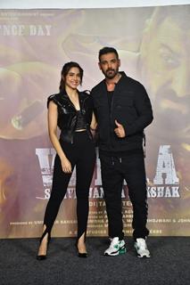 John Abraham and Sharvari Wagh snapped at the trailer launch of their upcoming film Vedaa