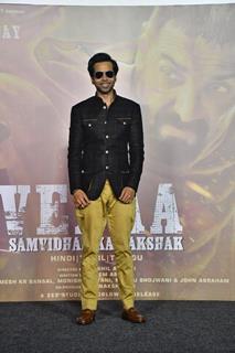 Abhishek Banerjee snapped at the trailer launch of their upcoming film Vedaa