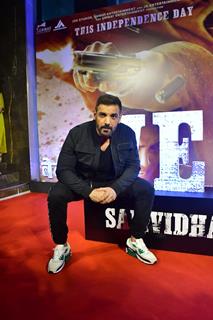 John Abraham snapped at the trailer launch of their upcoming film Vedaa