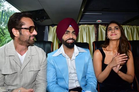 Fardeen Khan, Vaani Kapoor and Ammy Virk snapped at the trailer launch of Khel Khel Mein