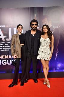 Arjun Kapoor, Janhvi Kapoor and Khushi Kapoor attend the screening of Ulajh