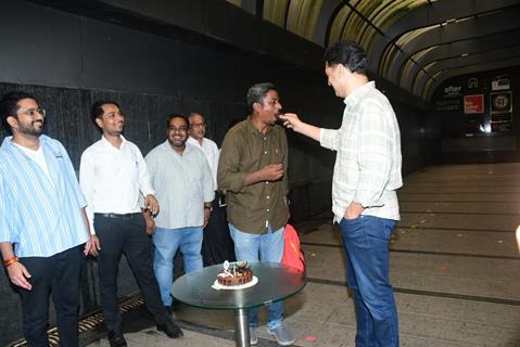 Siddharth Roy Kapur snapped cutting his birthday cake