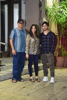 Atul Agnihotri, Alvira Khan Agnihotri and Nirvaan Khan snapped outside Arbaaz Khan house