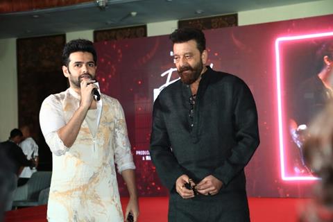 Sanjay Dutt and Ram Pothineni snapped at Their song launch of ‘Big Bull’ at Double ISMART in Mumbai.