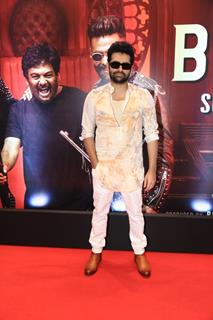 Ram Pothineni snapped at Their song launch of ‘Big Bull’ at Double ISMART in Mumbai.