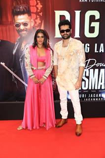 Kavya Thapar and Ram Pothineni snapped at Their song launch of ‘Big Bull’ at Double ISMART in Mumbai.