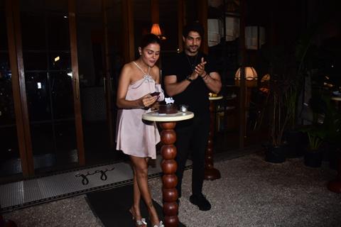 Ankit Gupta and Priyanka Choudhary celebrates her birthday with paparazzi