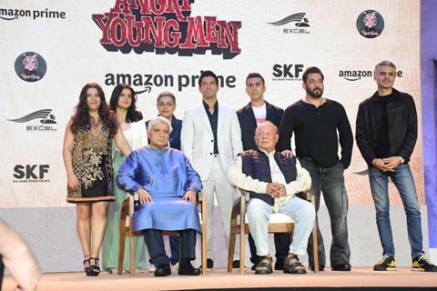 Salman Khan, Farhan Akhtar, Zoya Akhtar, Salim Khan and Javed Akhtar snapped at the trailer launch of Angry Young Men