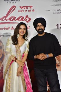 Jasmin Bhasin and Gippy Grewal snapped at the trailer launch of their upcoming movie Ardaas Sarbat De Bhale Di