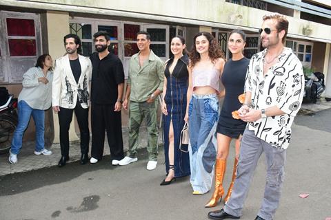 Fardeen Khan, Akshay Kumar, Aditya Seal, Taapsee Pannu, Vaani Kapoor and Pragya Jaiswal snapped promoting their upcoming film Khel Khel Mein