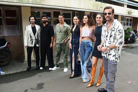 Fardeen Khan, Akshay Kumar, Aditya Seal, Taapsee Pannu, Vaani Kapoor and Pragya Jaiswal snapped promoting their upcoming film Khel Khel Mein