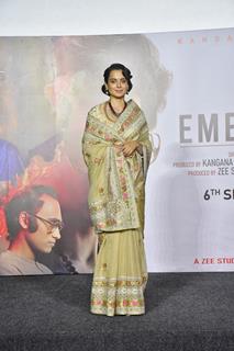 Kangana Ranaut snapped at the trailer launch of their upcoming film Emergency