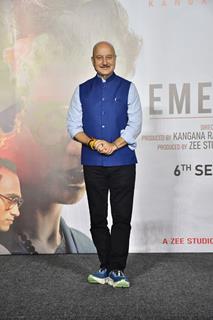 Anupam Kher snapped at the trailer launch of their upcoming film Emergency