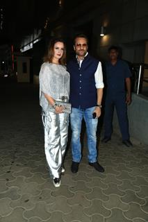 Fardeen Khan snapped at the screening of Khel Khel Mein