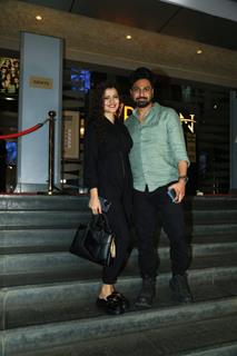 Mithoon and Palak Muchhal snapped at the screening of Khel Khel Mein