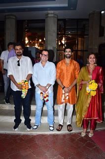 Aashim Gulati, Dhvani Bhanushali and Vinod Bhanushali  visit ISKCON Temple, Juhu 