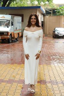 Malavika Mohanan snapped promoting film Thangalaan in Mumbai