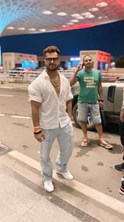 Kesari Lal Yadav snapped at the airport