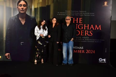 Kareena Kapoor, Ektaa Kapoor and Hansal Mehta grace the trailer launch of 'The Buckingham Murders'