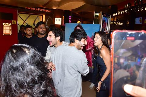 Ibrahim Ali Khan and Kartik Aaryan Attend the screening of 'Call Me Bae'