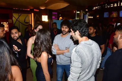 Ibrahim Ali Khan, Kartik Aaryan, Sara Ali Khan and Ananya Panday Attend the screening of 'Call Me Bae'