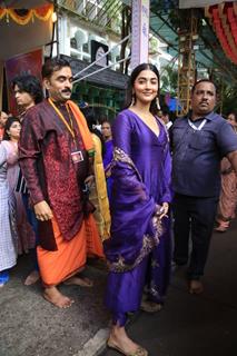 Pooja Hedge snapped at GSB Ganapati For darshan