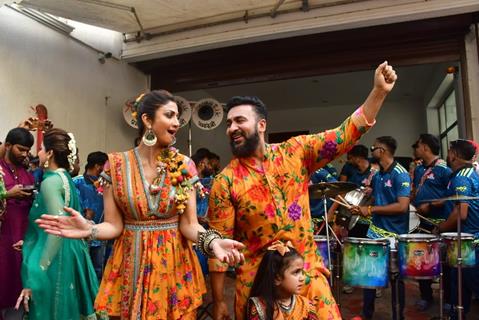 Shilpa Shetty and Raj Kundra snapped at their Ganapati Bappa Visarjan