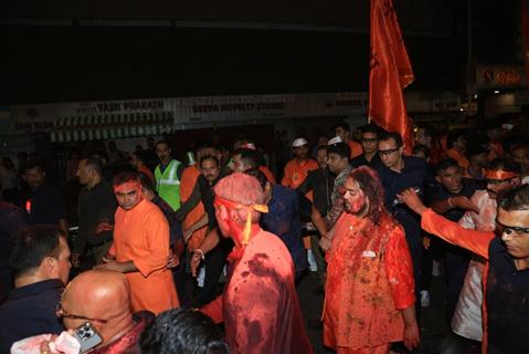 Anant Ambani snapped at their Bappa Visarjan