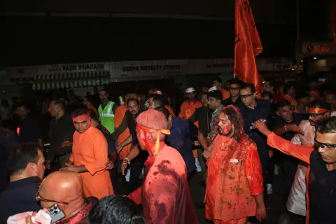 Anant Ambani snapped at their Bappa Visarjan