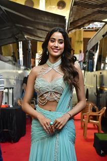 Janhvi Kapoor snapped promoting their upcoming film 'Devara'