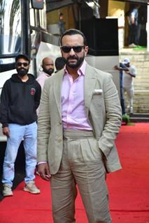 Saif Ali Khan snapped promoting their upcoming film 'Devara'