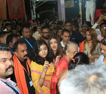 Aishwarya Rai Bachchan and Aaradhya Bachchan snapped at GSB Ganpati Darshan