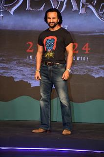 Saif Ali Khan  snapped at the trailer launch of their upcoming movie Devara: Part 1