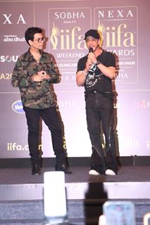 Shah Rukh Khan and Karan Johar snapped at the conference of 24th IIFA Awards