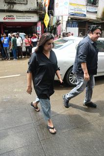 Farah Khan and Sajid Khan arrive for Malaika Arora's father Anil Mehta's last rites